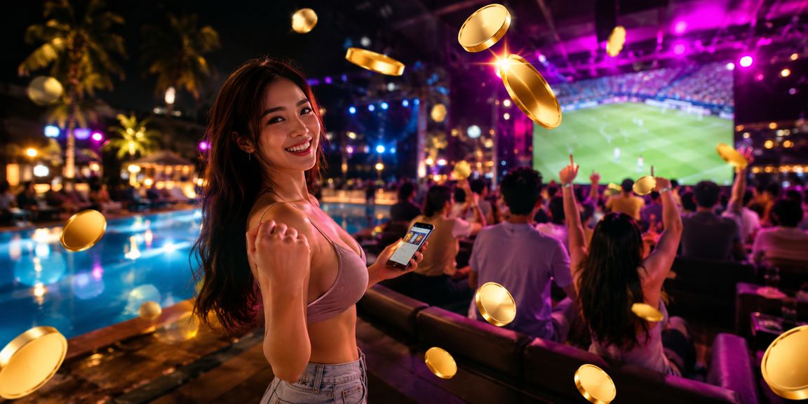 Ánh đèn neon rực rỡ tại khu vực giải trí Mũi Né về đêm với không khí lễ hội sôi động