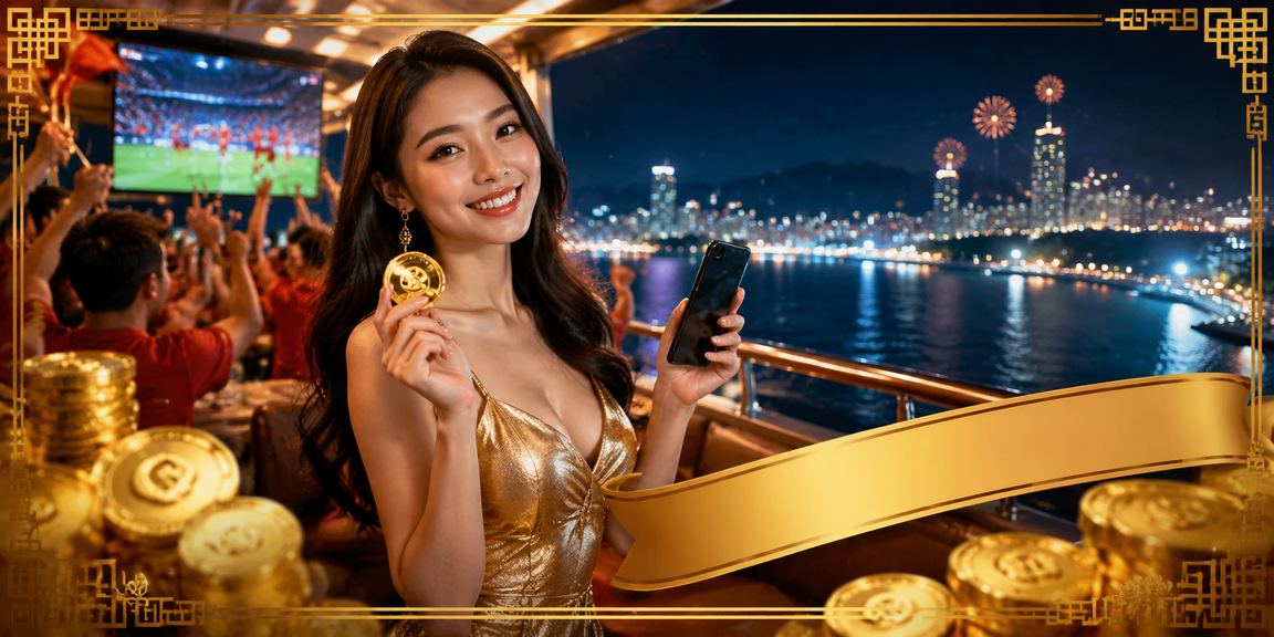 Cảnh biển Quy Nhơn với người dùng đang tham gia trò chơi trực tuyến trên điện thoại